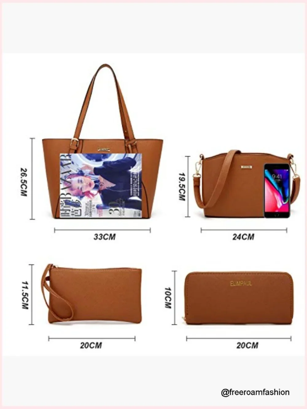 4Pc Women Handbag Set Tote Satchel Shoulder Bag Wallet